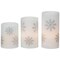 Northlight LED Flameless Flickering Wax Pillar Snowflake Christmas Candles - 6" - Set of 3